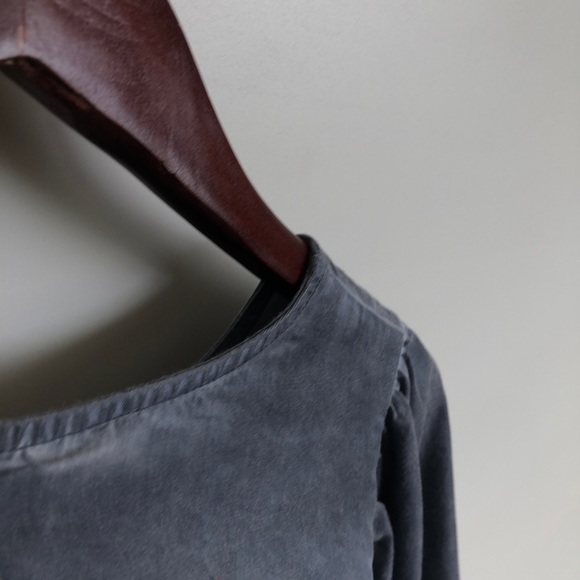 Hollister Chambray crop ruffle bell sleeve top XS oversized boxy - Picture 5 of 7